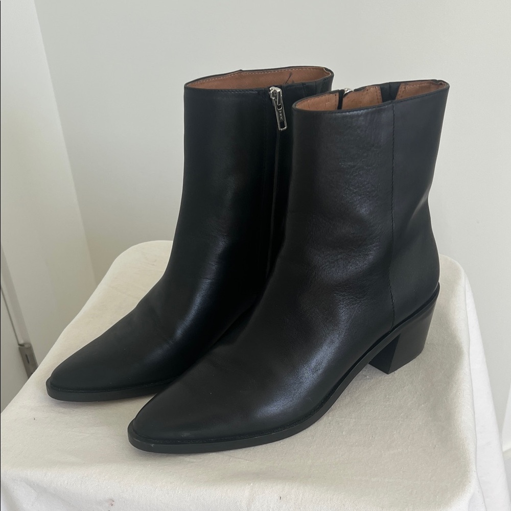 Black Leather Ankle Boots for Sale.